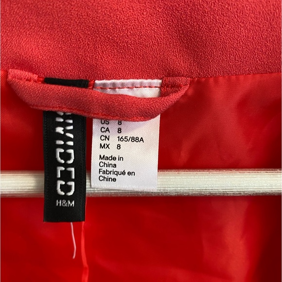 Red cropped blazer jacket - Picture 2 of 4